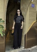 Fashionable round neck short-sleeved knitted mesh t-shirt