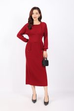 High-end crop top sweater with elastic waistband, wide V-neck, long sleeves, diagonal flap