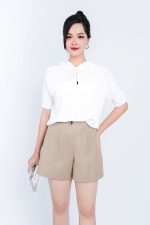 High-end fashion sweater with hood and drawstring tie