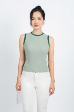 High-end fashion sweater with round neck and sleeveless design