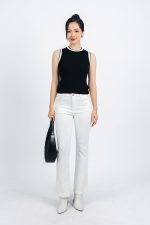 High-end fashion sweater with round neck and sleeveless design