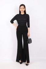 High-end sweater with round neck and loose sleeves
