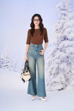 High-end sweater with round neck, half sleeves, fashionable elastic hem