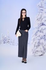 High-end sweater with round neck, knitted wool, fashionable style with elastic hem