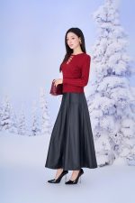 High-end sweater with round neck, knitted wool, fashionable style with elastic hem