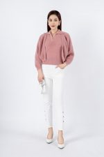 High quality fur crop top jacket with light long sleeves