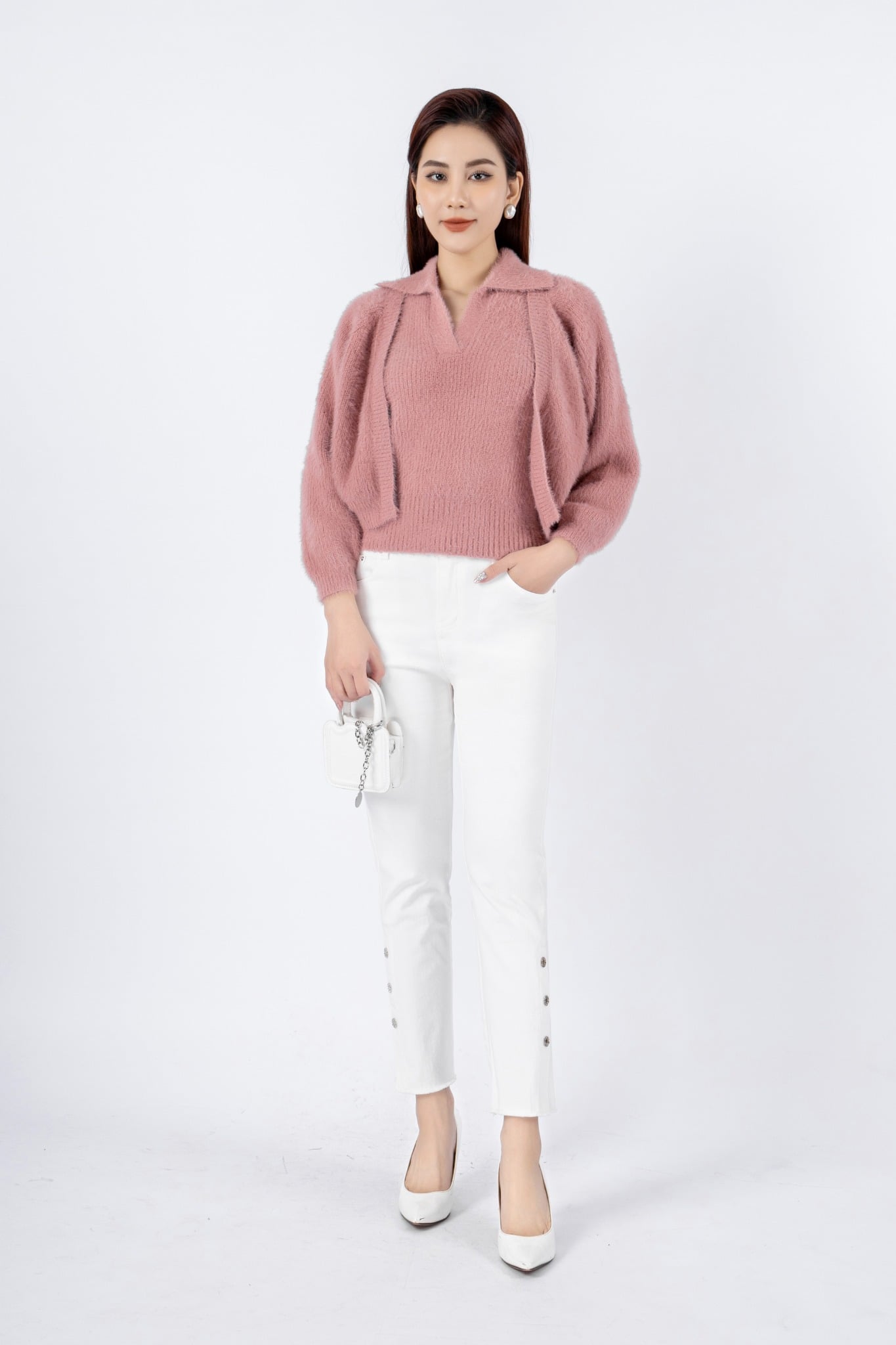 High quality fur crop top jacket with light long sleeves High quality fur crop top jacket with light long sleeves