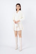 High quality fur crop top jacket with light long sleeves