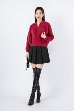 High quality fur crop top jacket with light long sleeves