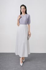 High-quality knitted sweater with round neck, loose sleeves, fashionable buttoned body