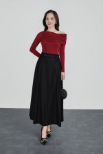 High-quality, stretchy, off-the-shoulder sweater