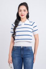 High quality sweater with German collar, short sleeves, large elastic waistband