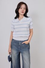 High quality sweater with German collar, short sleeves, large elastic waistband