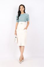 High quality sweater with round neck and elastic waistband