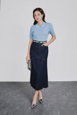 High-quality wool knitted sweater, fashionable loose collar, short sleeves