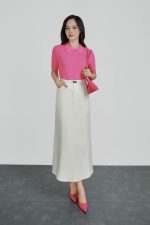 High-quality wool knitted sweater, fashionable loose collar, short sleeves