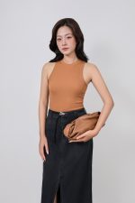 High quality wool knitted T-shirt with fashionable sleeveless round neck shape