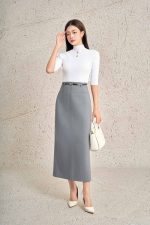 High-quality wool sweater with round neck and fashionable stone embellished body with stylish pockets